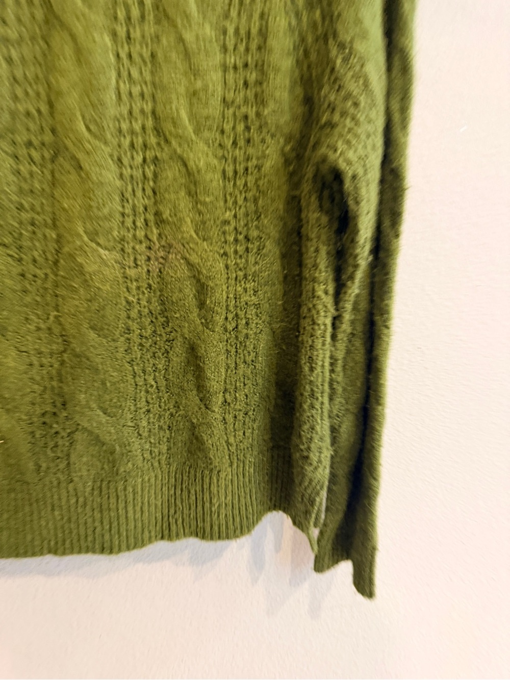 J.Crew Alpaca Blend Cable Knit Mockneck Sweater Olive Green Small - Picture 4 of 8